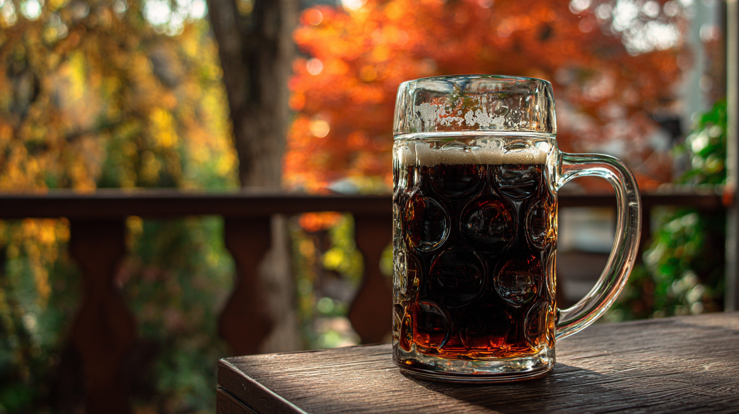 Stein of beer sitting on your patio table